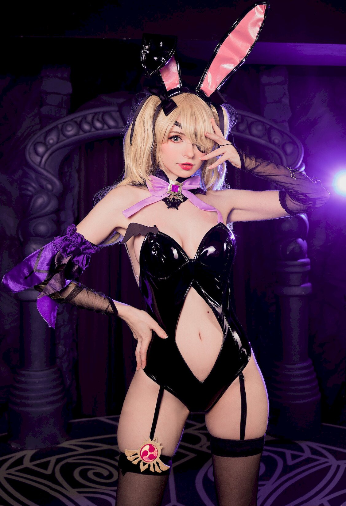 [Ůcosplay] Peach milky &# Fischl Playboy Bunnyenshinmpact/24P